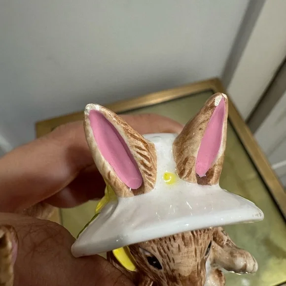 Pair of Vintage Lefton Ceramic Bunny Rabbit Figurines - Picture 6 of 8